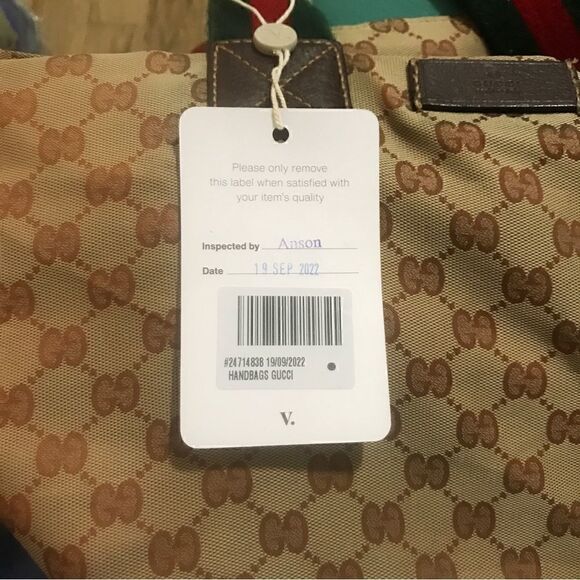 Gucci canvas tote web handle - Picture 12 of 12